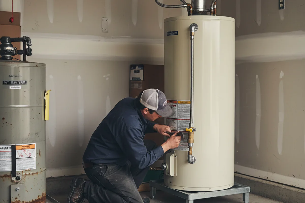 Water heater and shutoff valve replacement in Winder